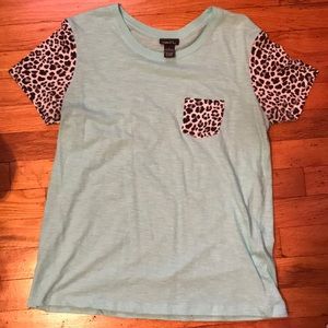 Rue 21 aqua blue and cheetah. Perfect condition!